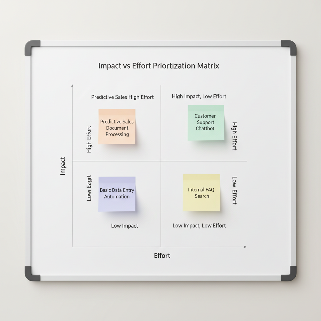 AI project prioritization matrix for business use cases