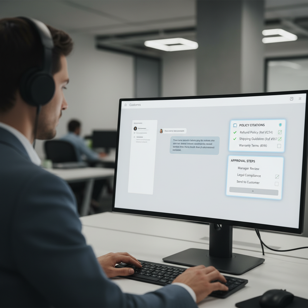 Customer support quality guardrails for AI automation: human review and policy citations