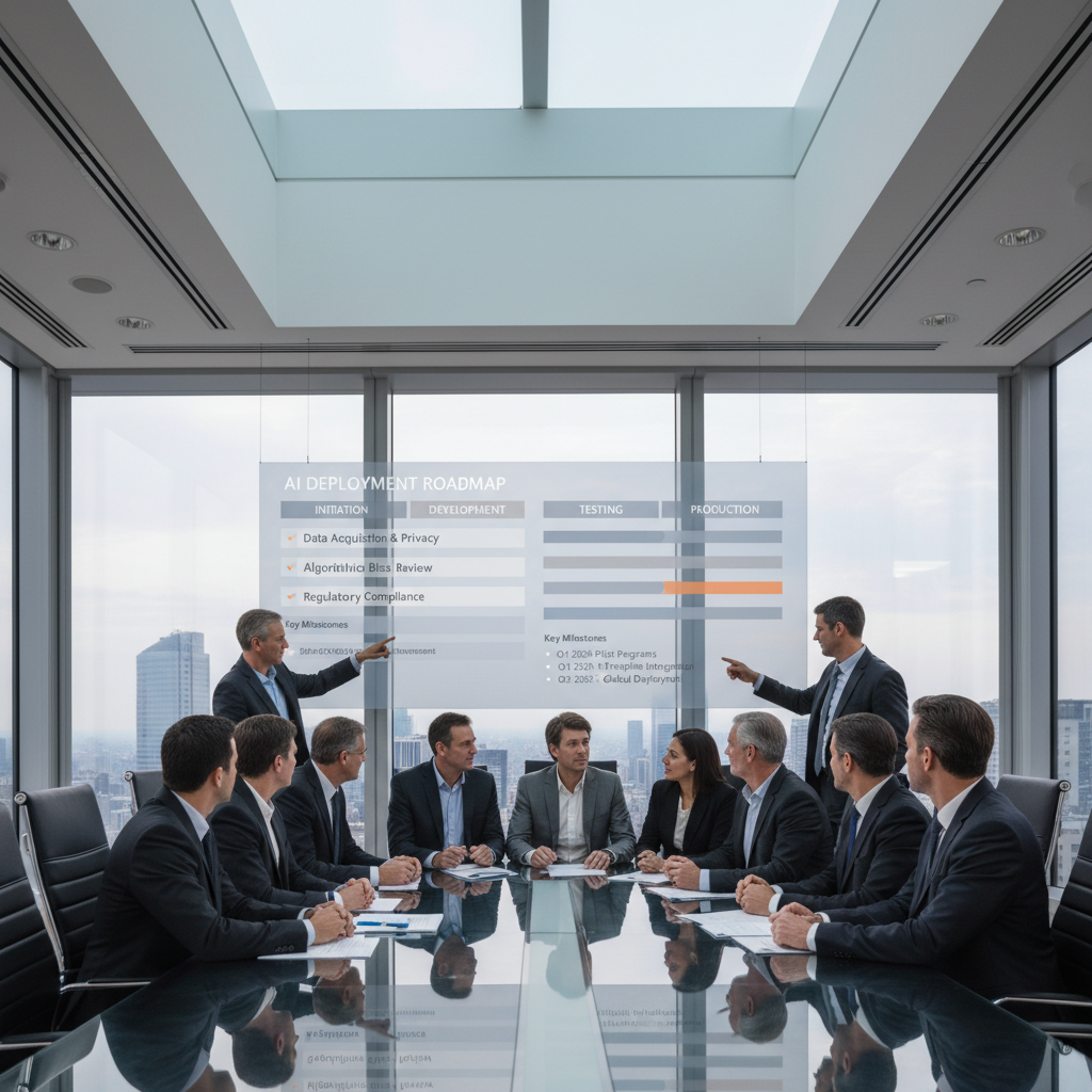 U.S. business leaders reviewing AI roadmap and risk controls