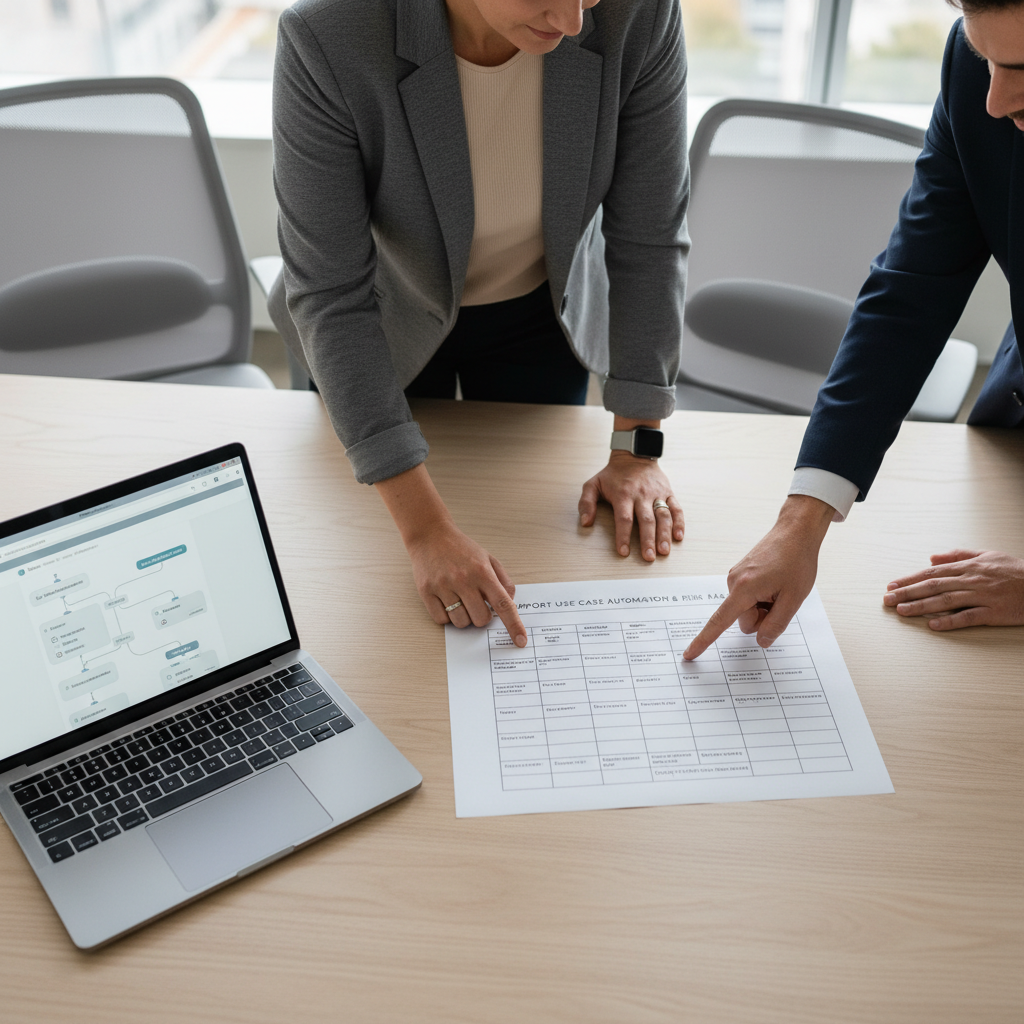 Table mapping customer support automation use cases to tools and risk level
