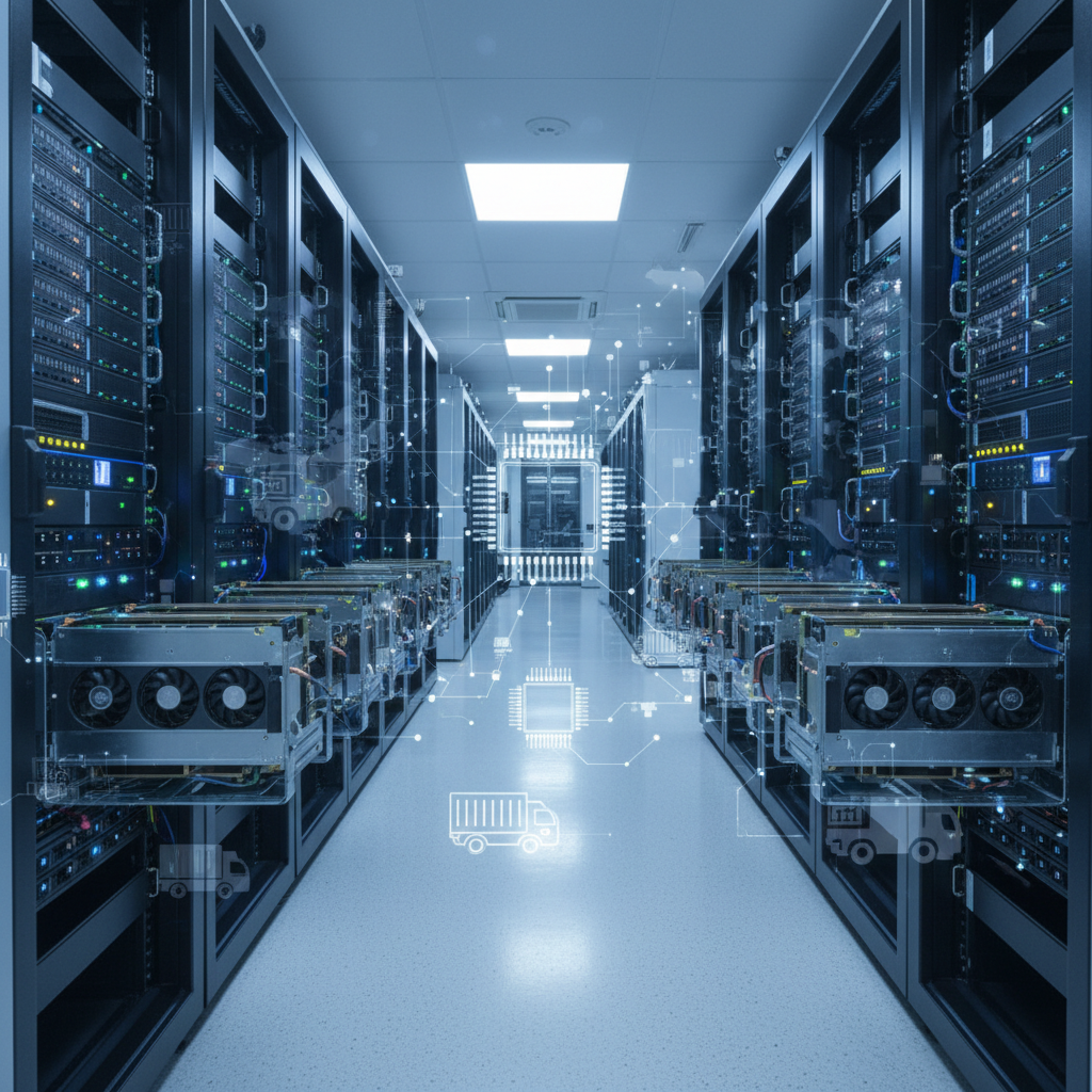 AI data center GPUs and semiconductor supply chain concept