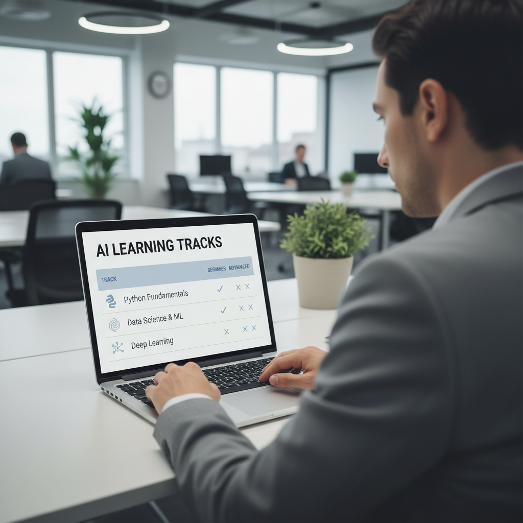 Table comparing beginner AI learning paths and project ideas