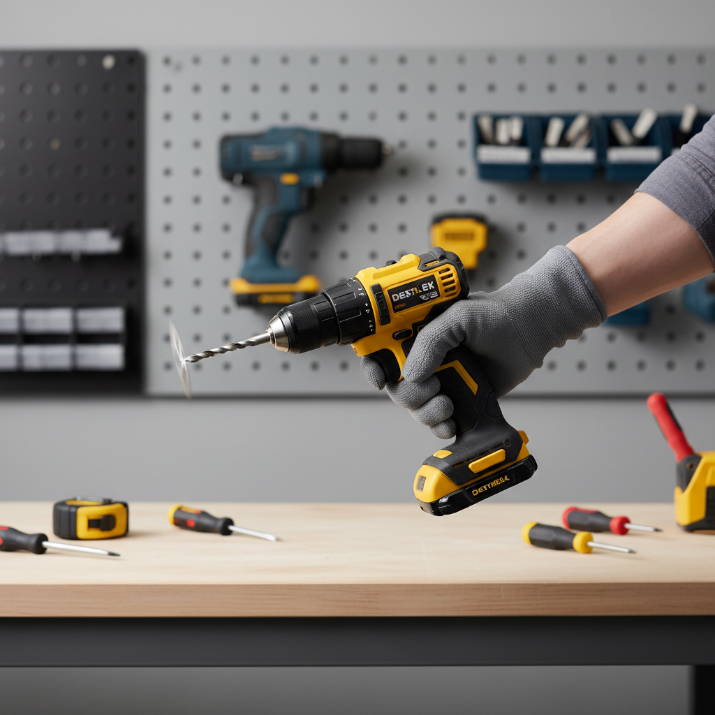 Drill bit wobble check by spinning the drill slowly