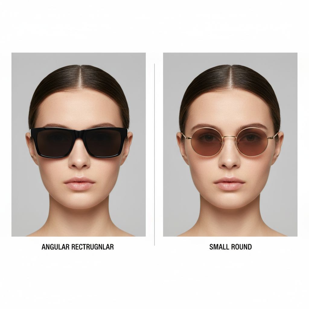 Round face sunglasses fit comparison with angular frames