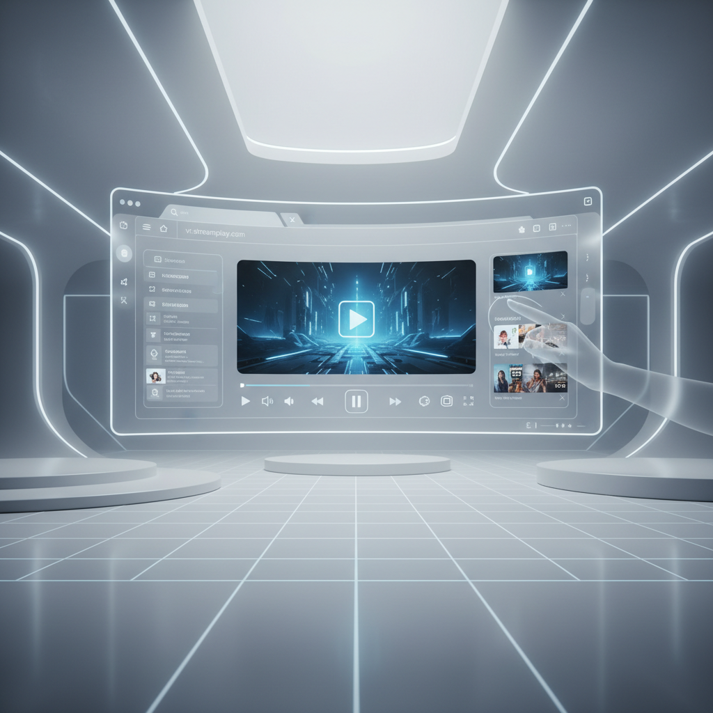 Netflix streaming in a VR browser with a large virtual screen