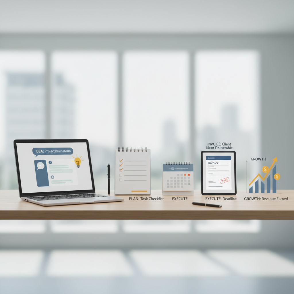 ChatGPT money-making workflow from idea to paid deliverable