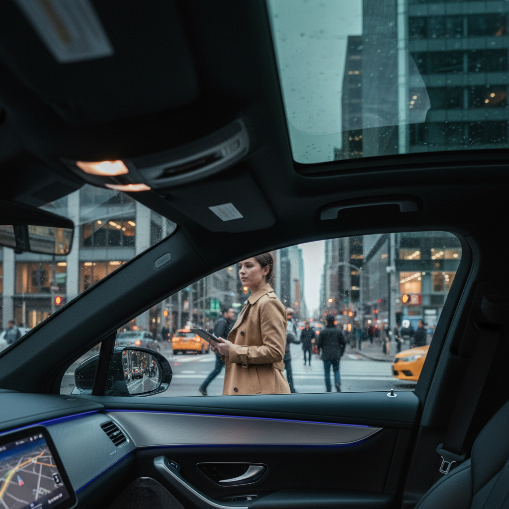 Hand wiping the inside of a car windshield with a microfiber towel