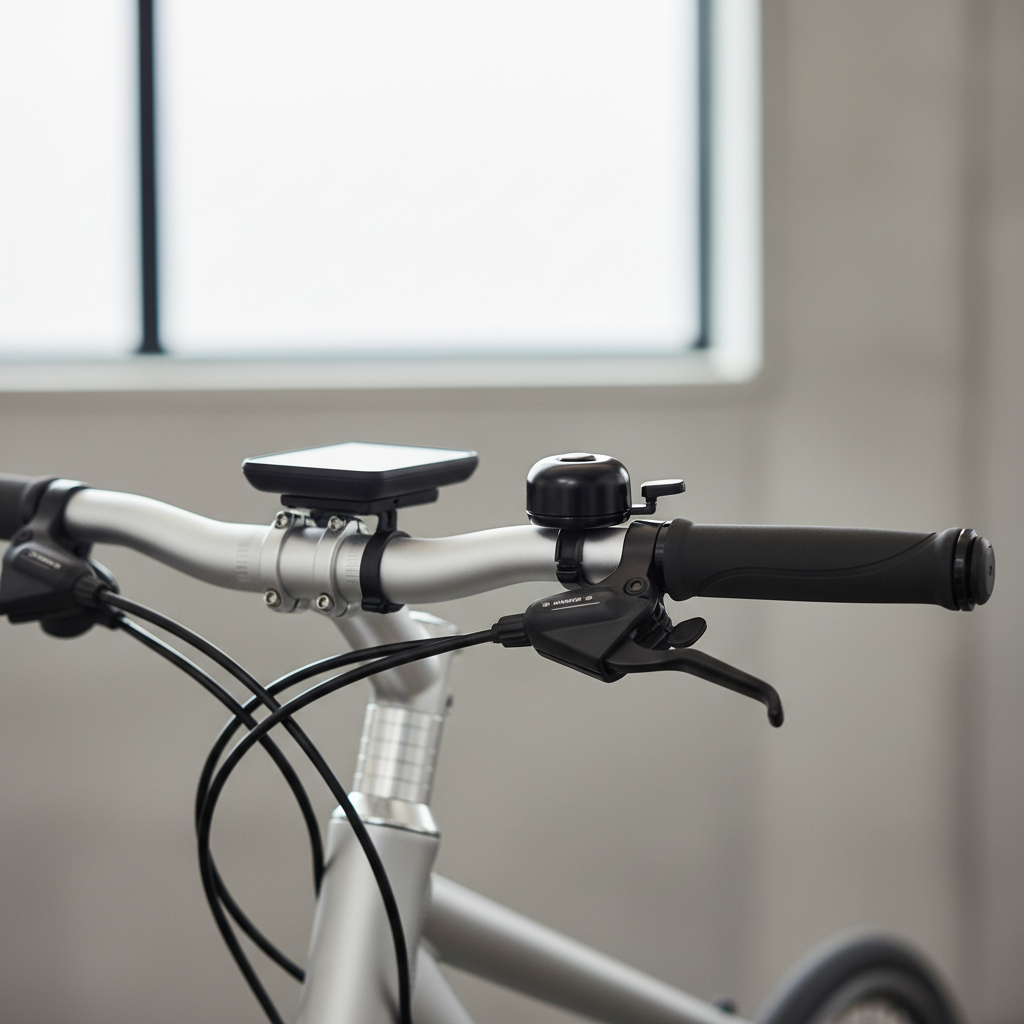 Bike bell placement near brake lever for easy thumb reach