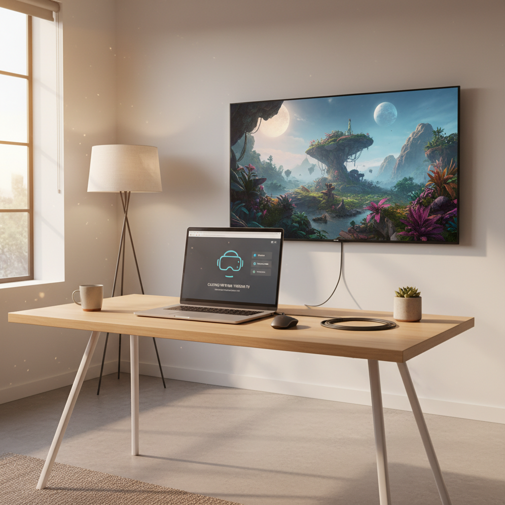 Casting Meta Quest 3 to a laptop browser and output to TV via HDMI