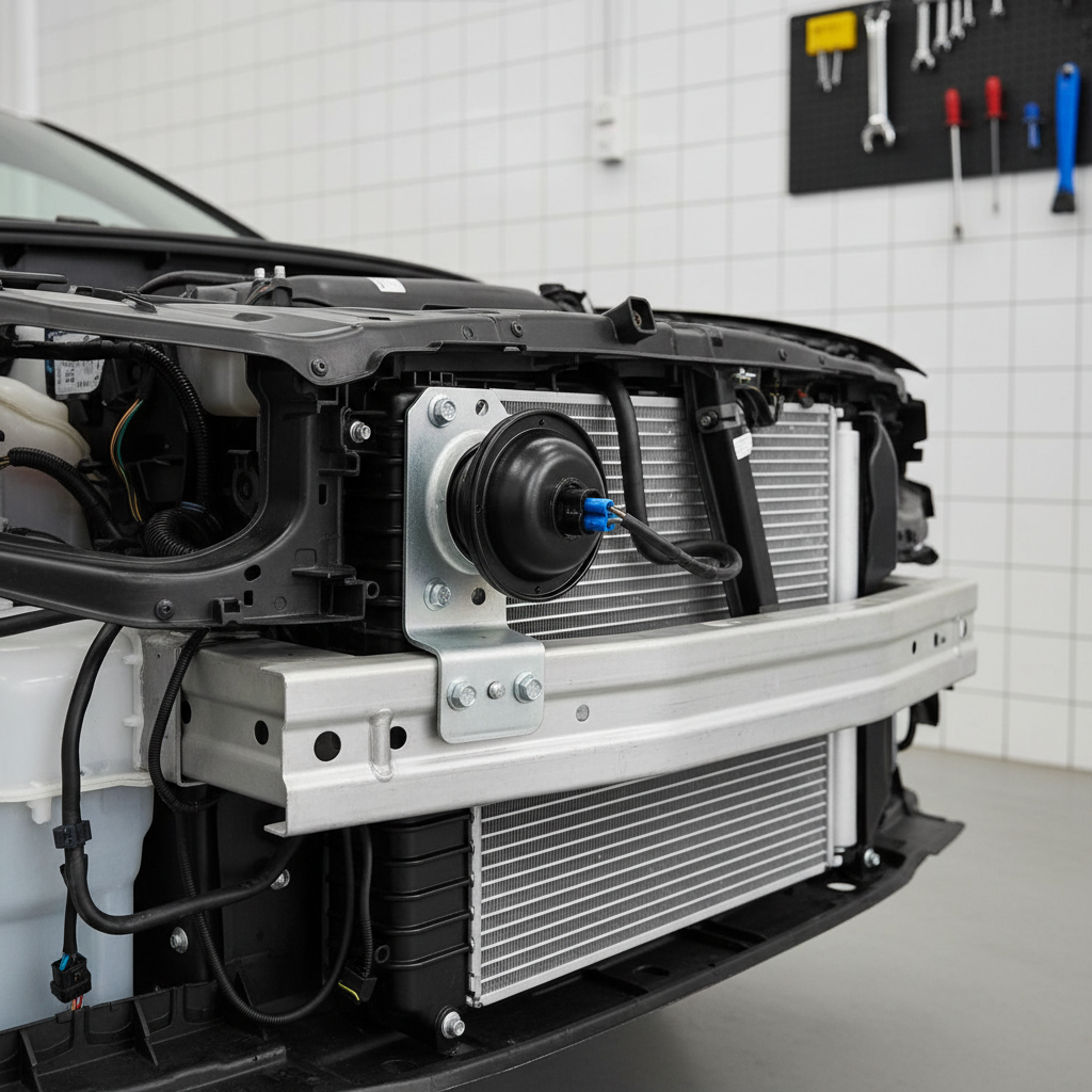 Front grille area showing typical car horn mounting location