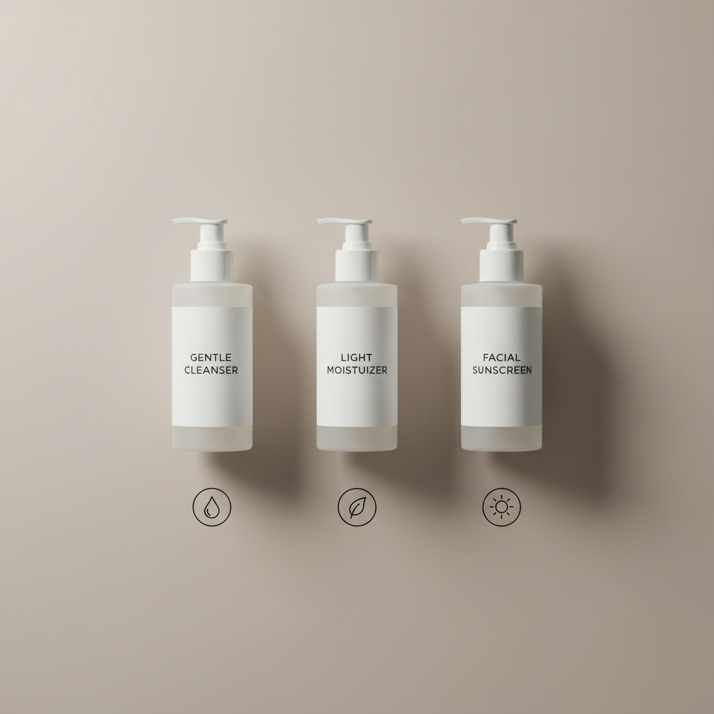 Minimal sunscreen routine steps for daily face protection