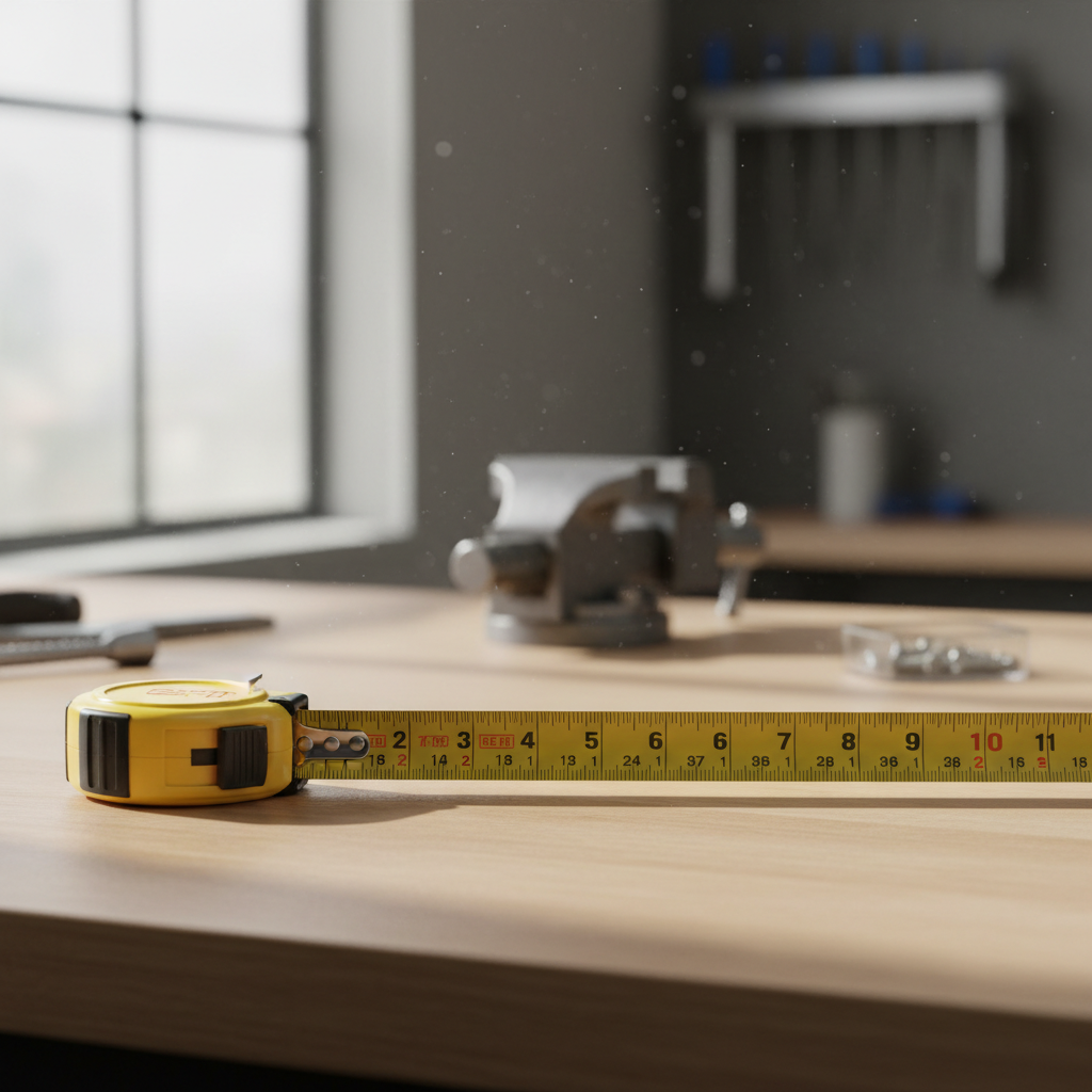 Close-up of tape measure markings showing inches and fractional ticks