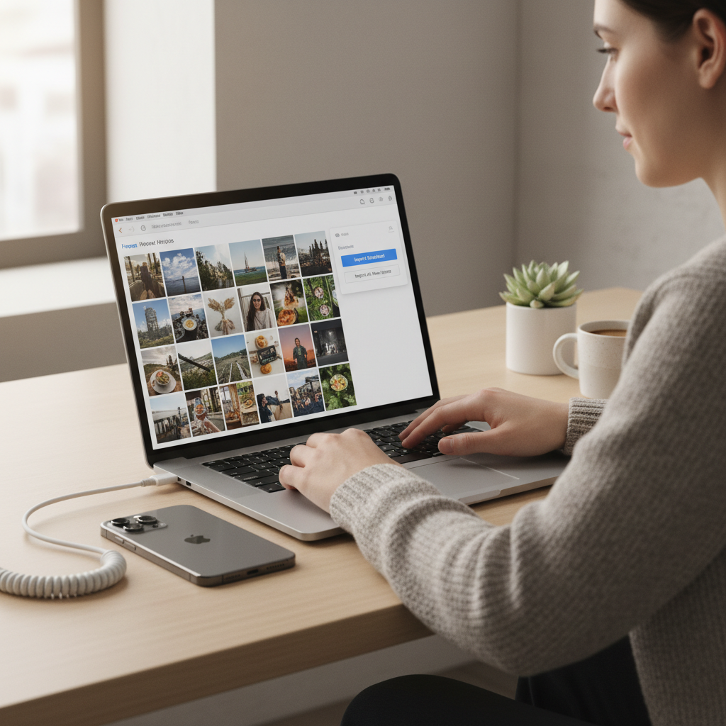 Importing iPhone photos to computer using Photos app