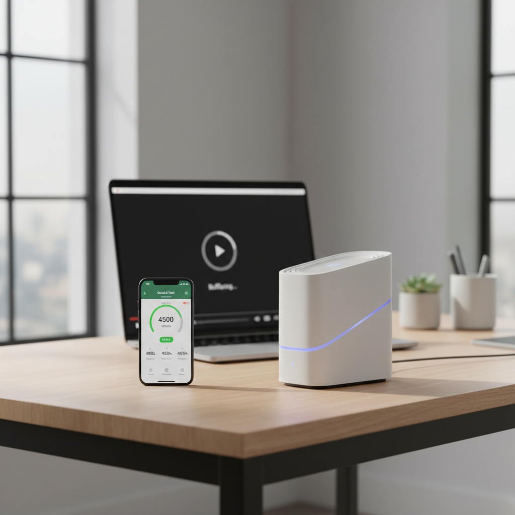 Fixing YouTube buffering by checking Wi-Fi router and speed test