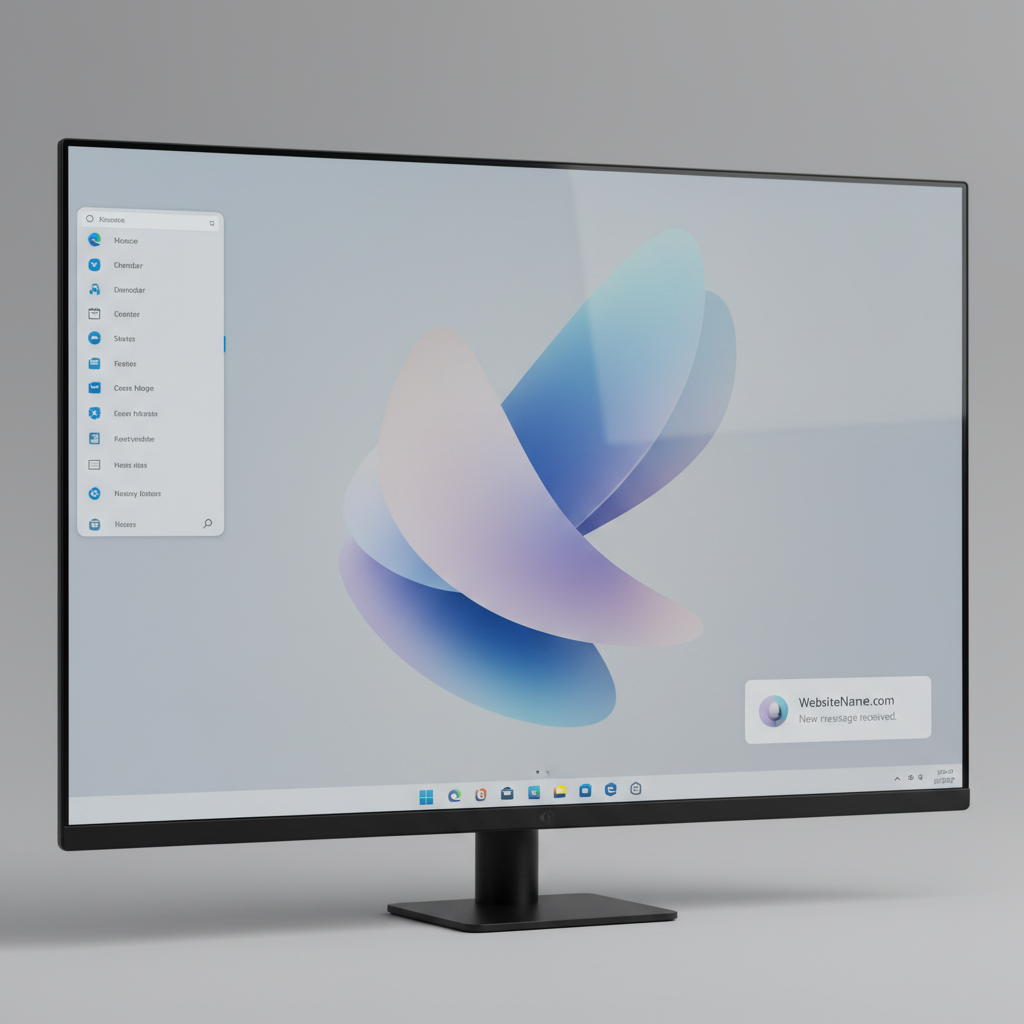 Windows 11 pop-up notification showing website source in bottom-right corner