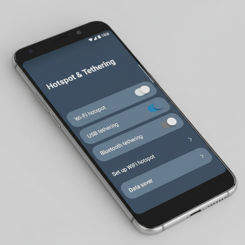 Android hotspot settings screen with tethering options