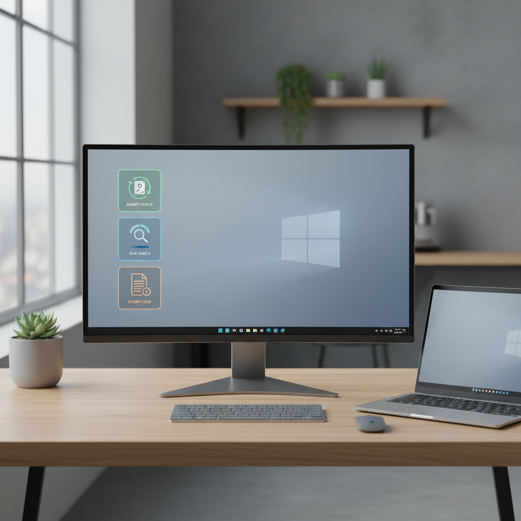 Windows 11 storage health checks overview on a desktop PC