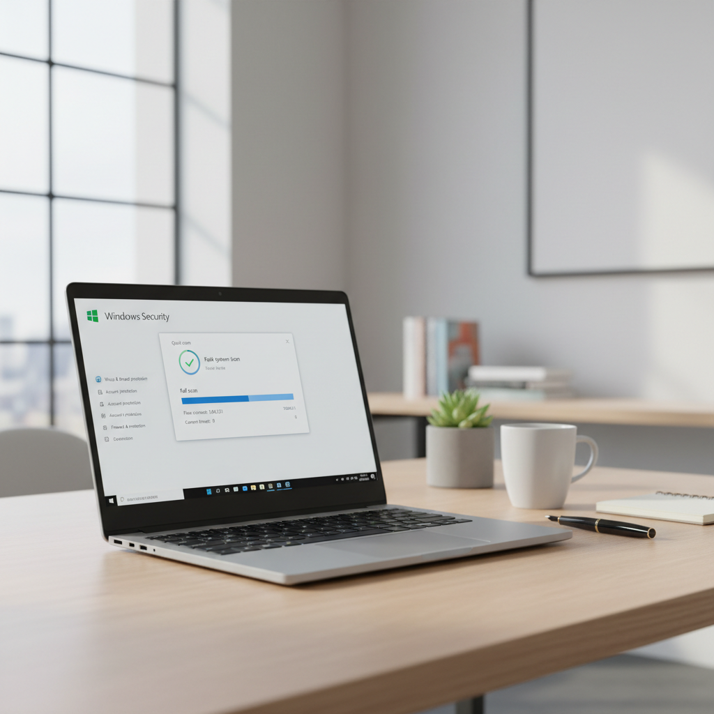 Windows Security scan running on Windows 11 to remove adware and unwanted apps