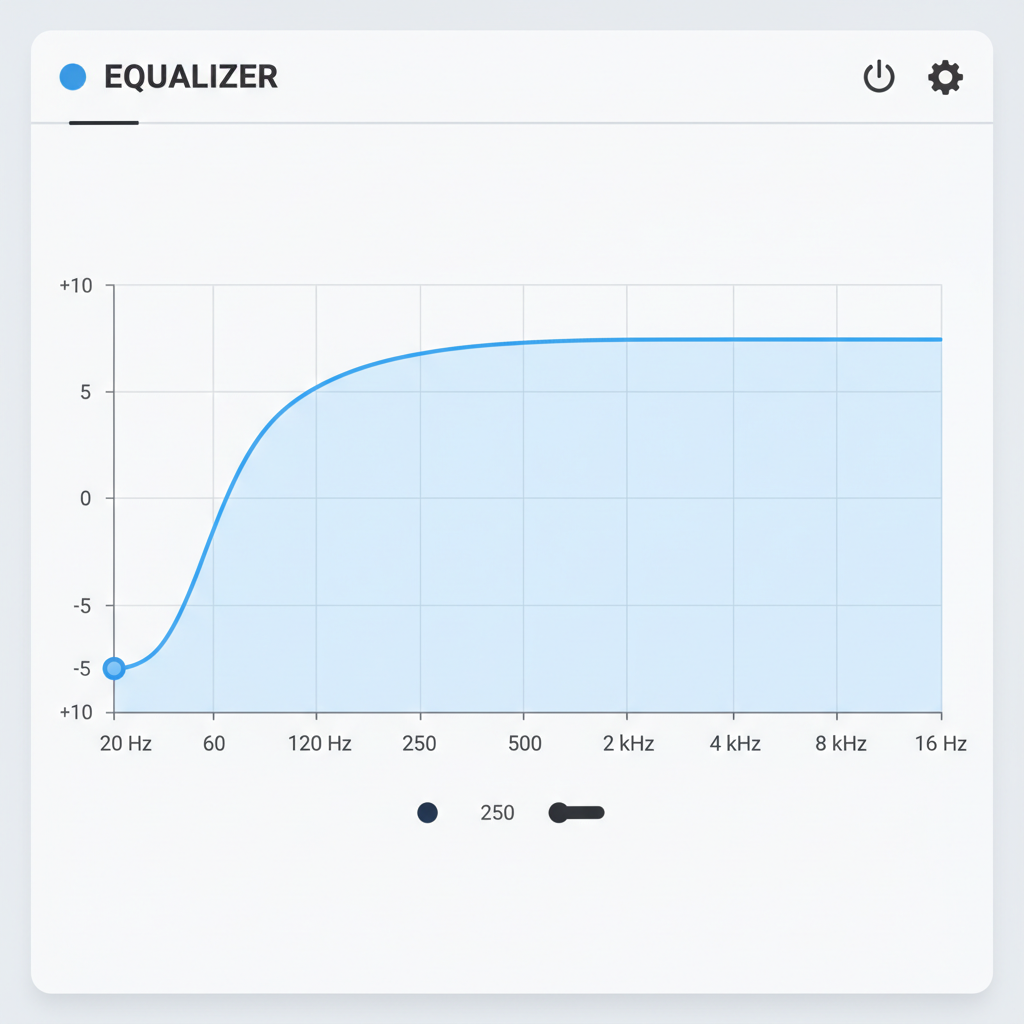 Simple EQ curve emphasizing sub-bass for wired earphones without muddy mid-bass