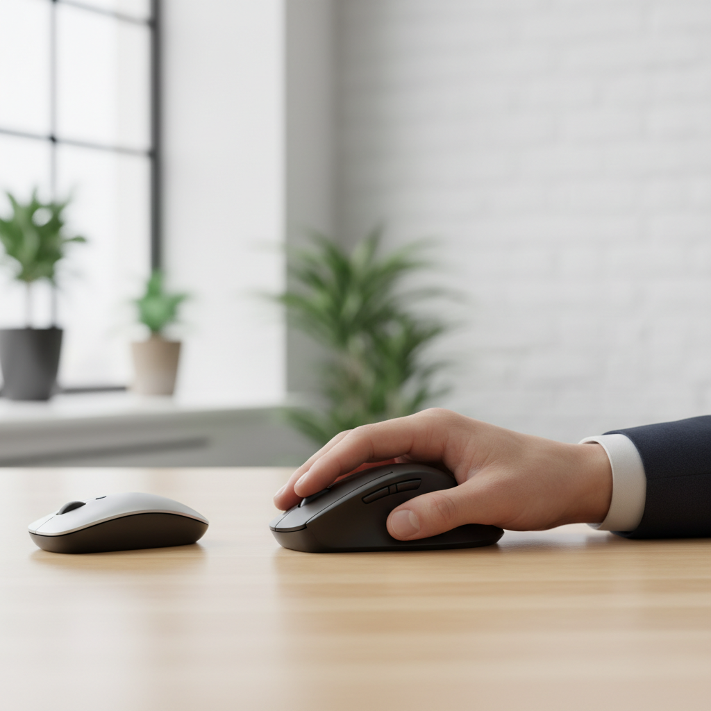 Wireless mouse fit comparison for large hands on desk