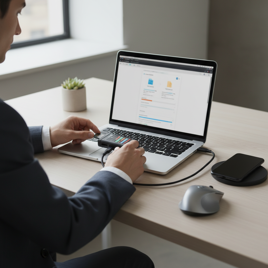 Backing up photos from an SD card to a laptop before formatting