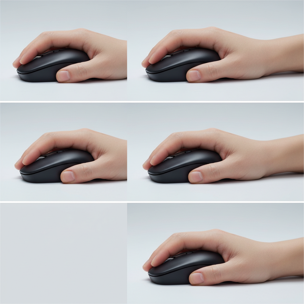 Comparison of palm, claw, and fingertip grip on compact wireless mice