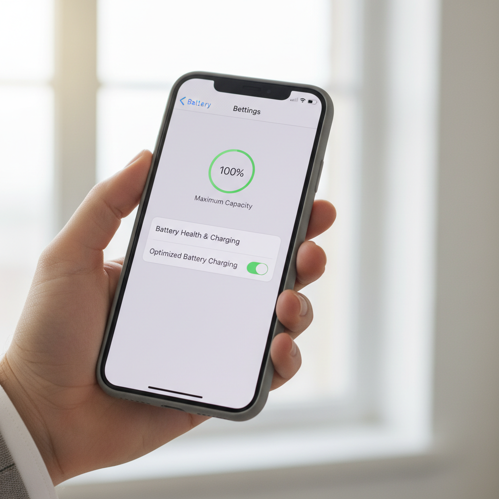 iPhone Settings screen showing Battery Health and Charging menu