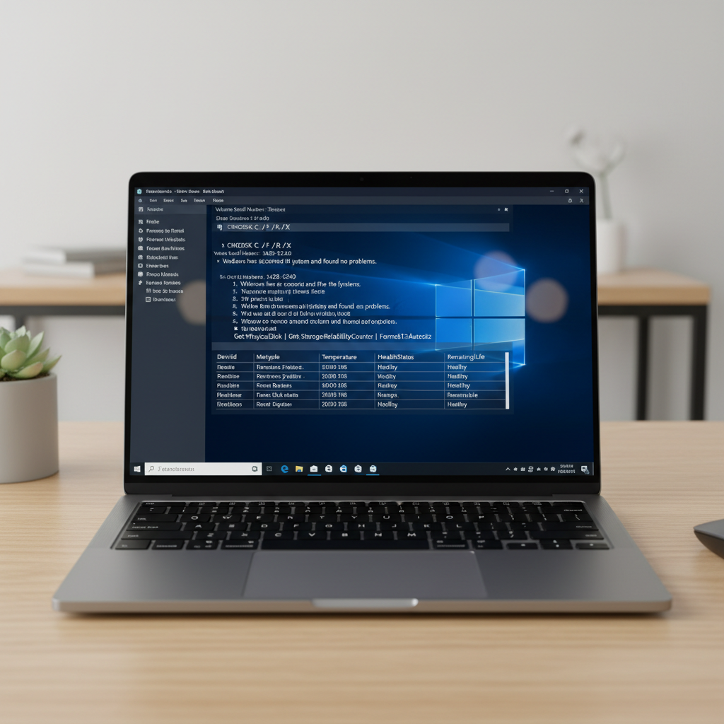 Running CHKDSK and SMART commands in Windows Terminal on Windows 11