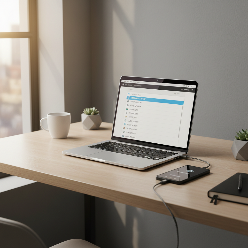 Laptop connecting to Android hotspot Wi-Fi network