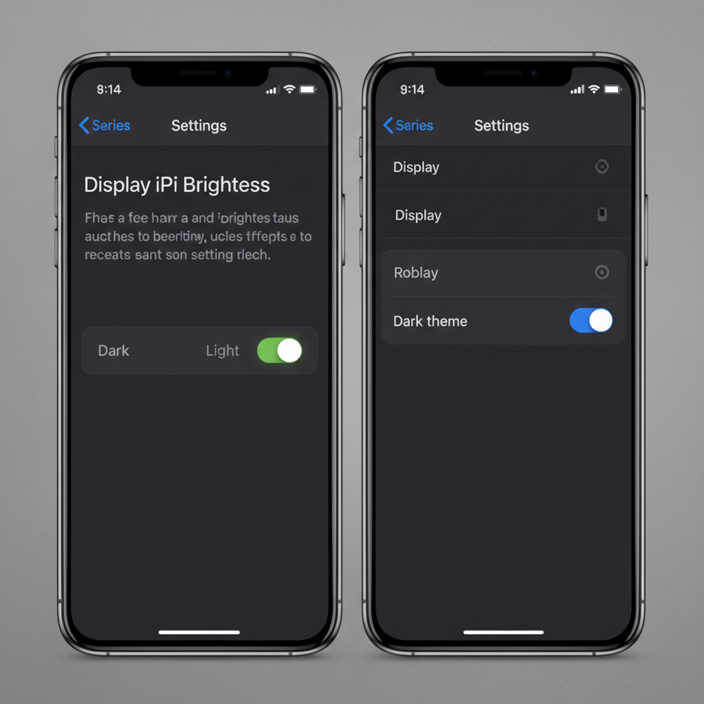Step-by-step dark mode toggle in iOS and Android settings menus