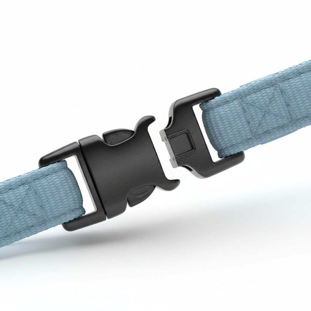 Breakaway kitten collar buckle releasing under tension