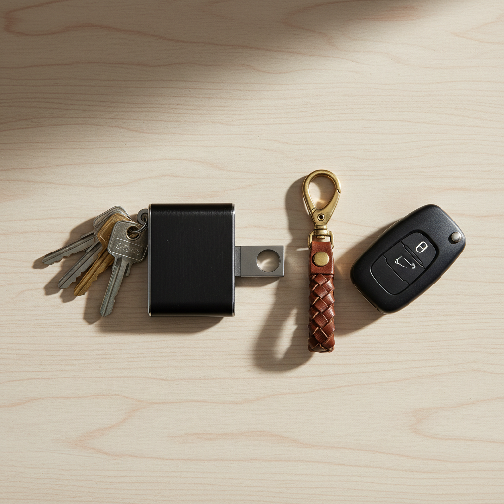 Organized car keys setup with key organizer and separate fob loop