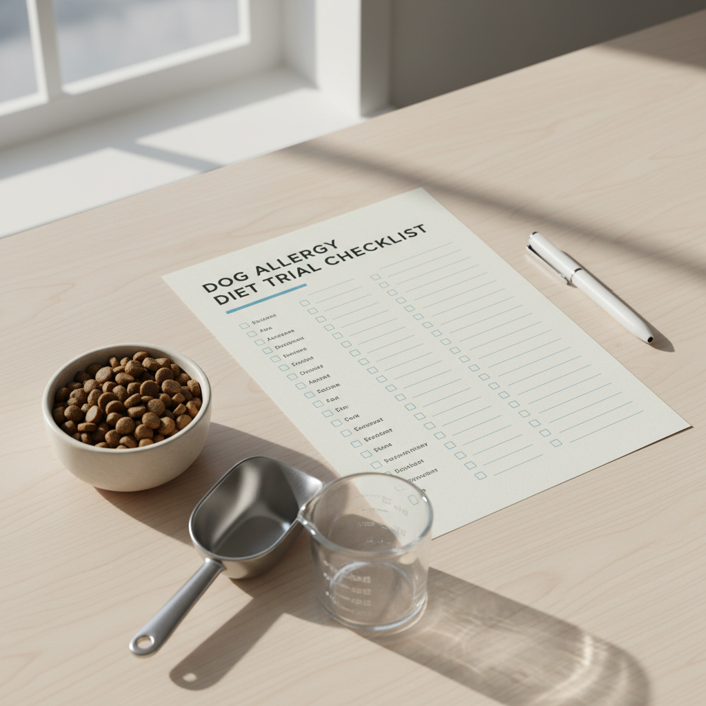 Simple allergy diet trial checklist for dogs with itchy skin and stomach issues
