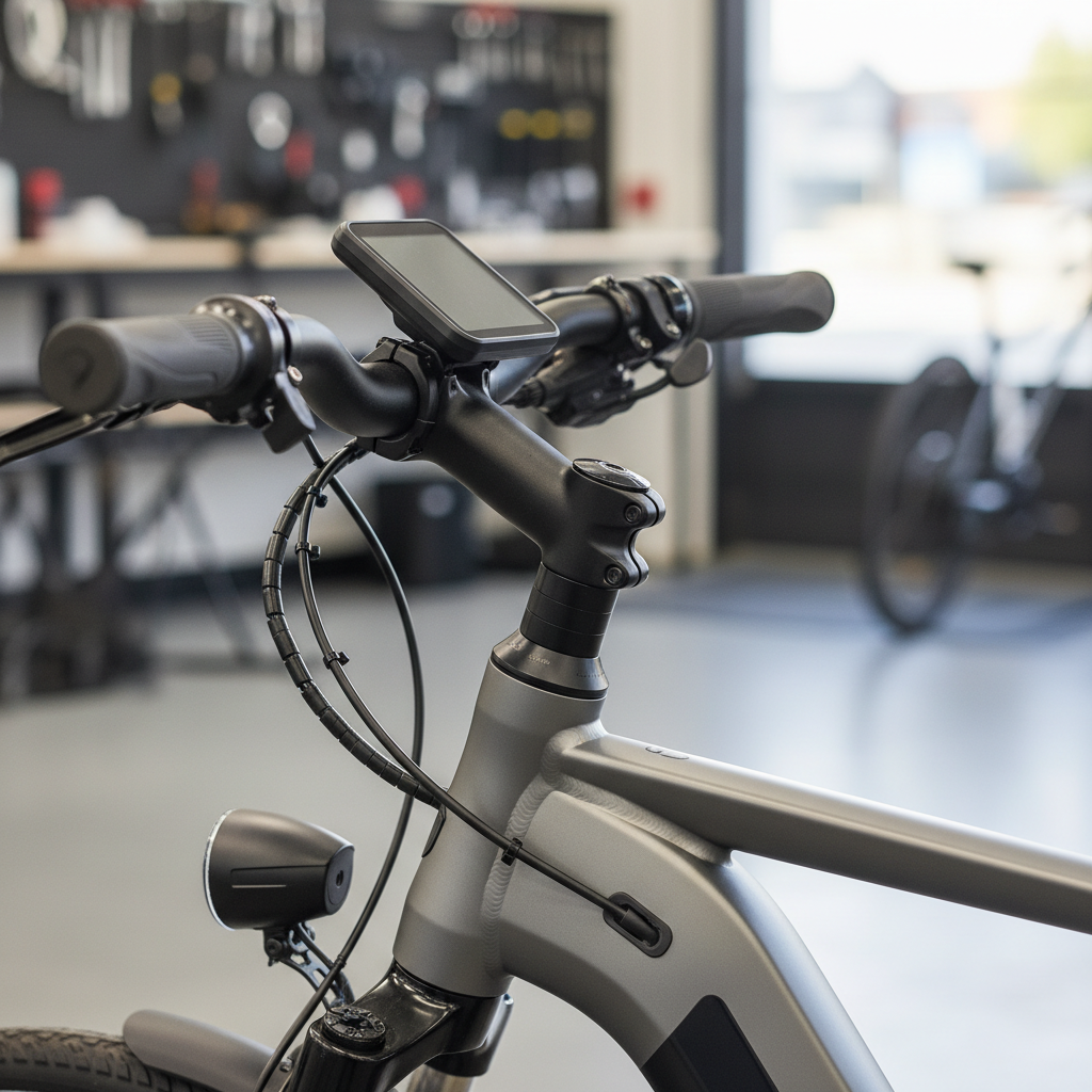 Correct cable routing for electric bike horn near stem allowing full steering