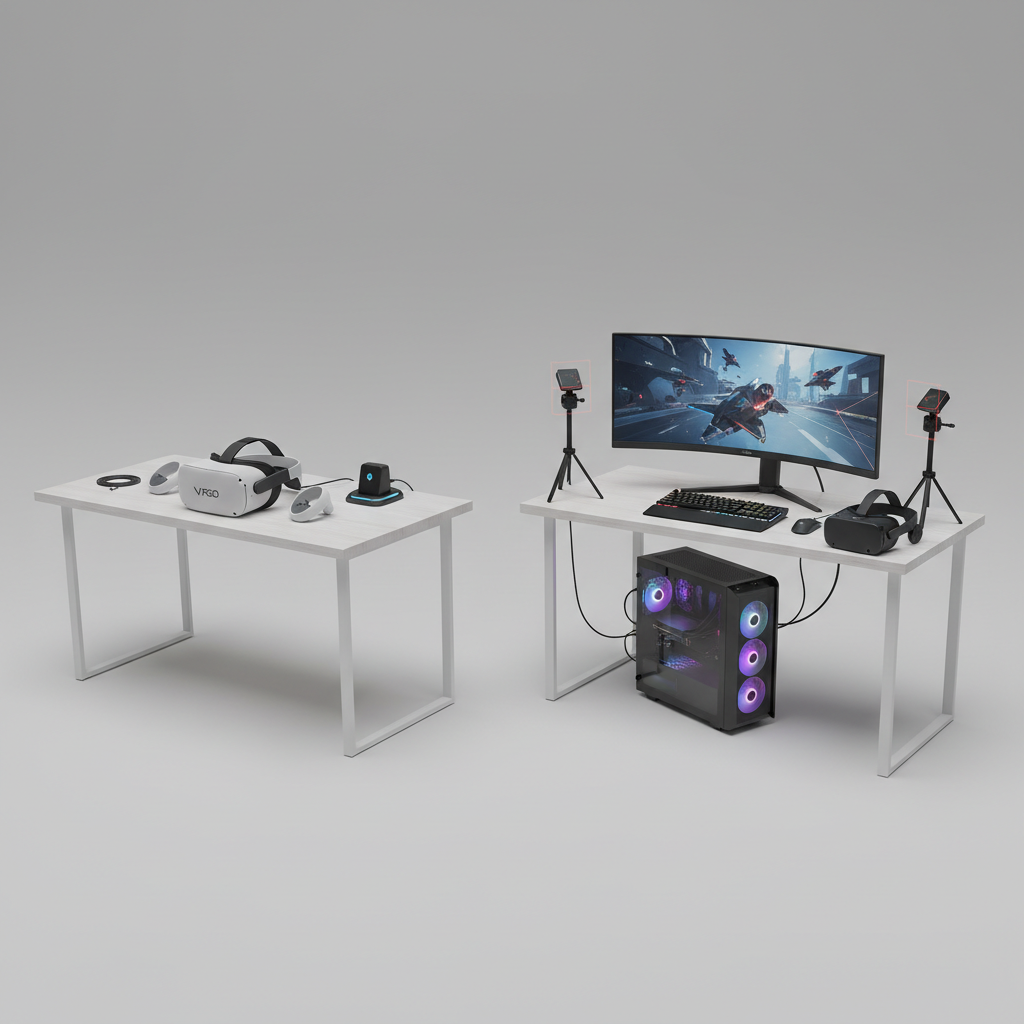 VR gaming budget setup comparison between standalone headset and PC VR