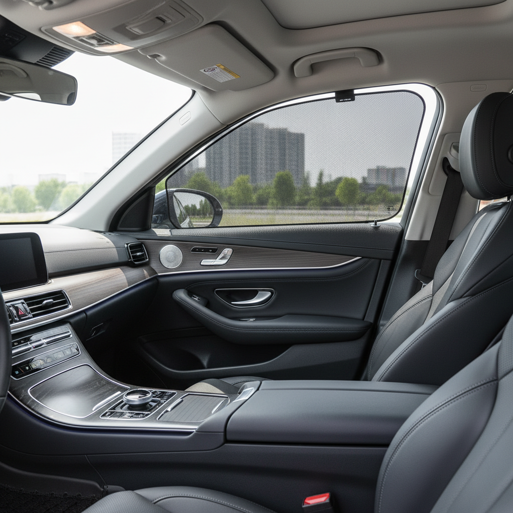 Car side window sun shade blocking glare for rear seat passengers