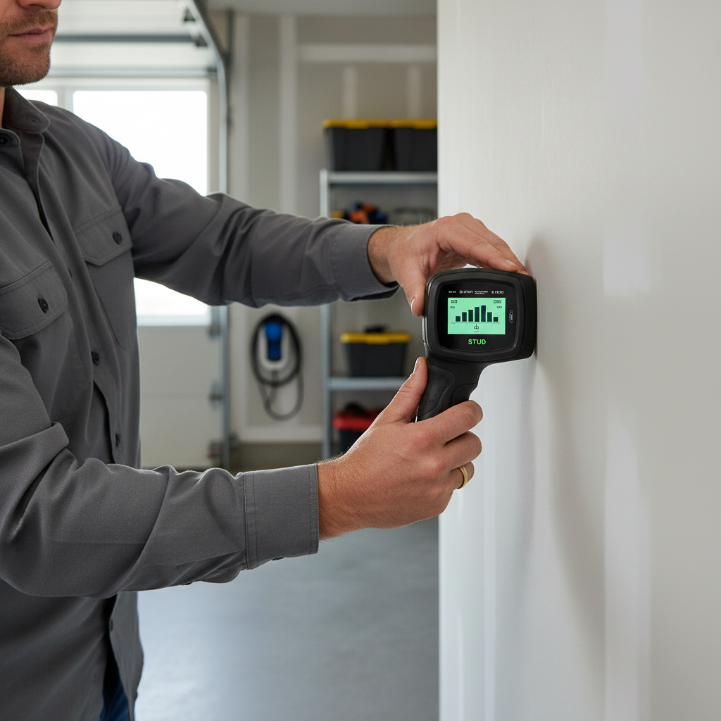 Finding a wall stud location before installing bike hooks