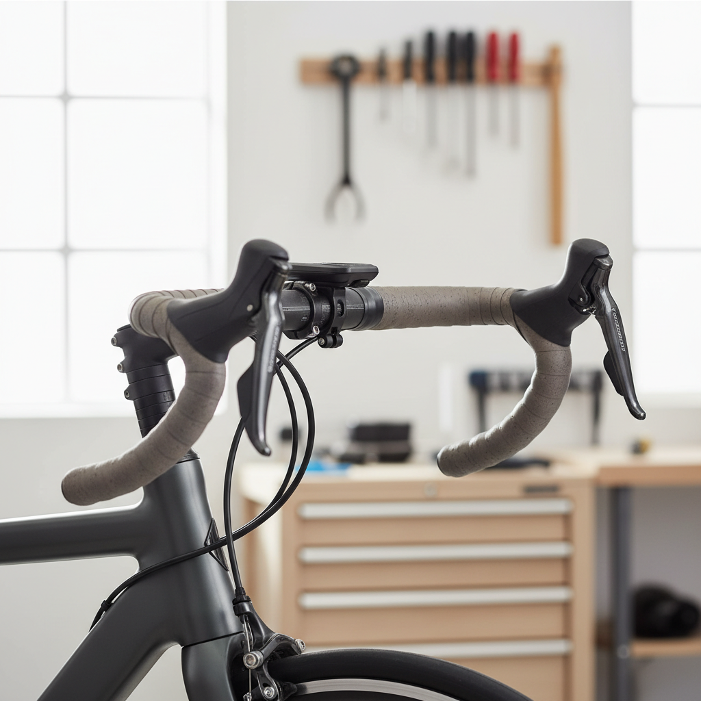 Road bike drop handlebar wrapped with soft cushioned bar tape for comfort