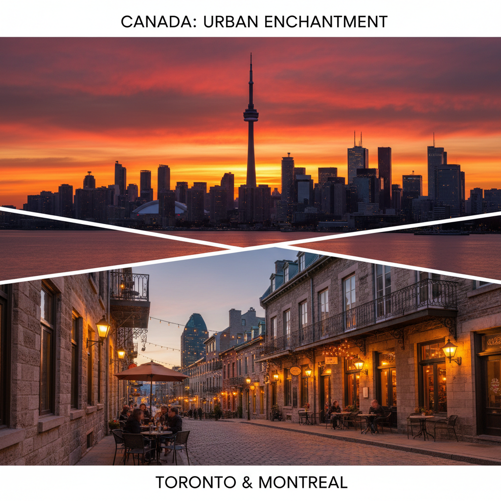 Toronto and Montreal highlights collage for a 2026 Canada itinerary