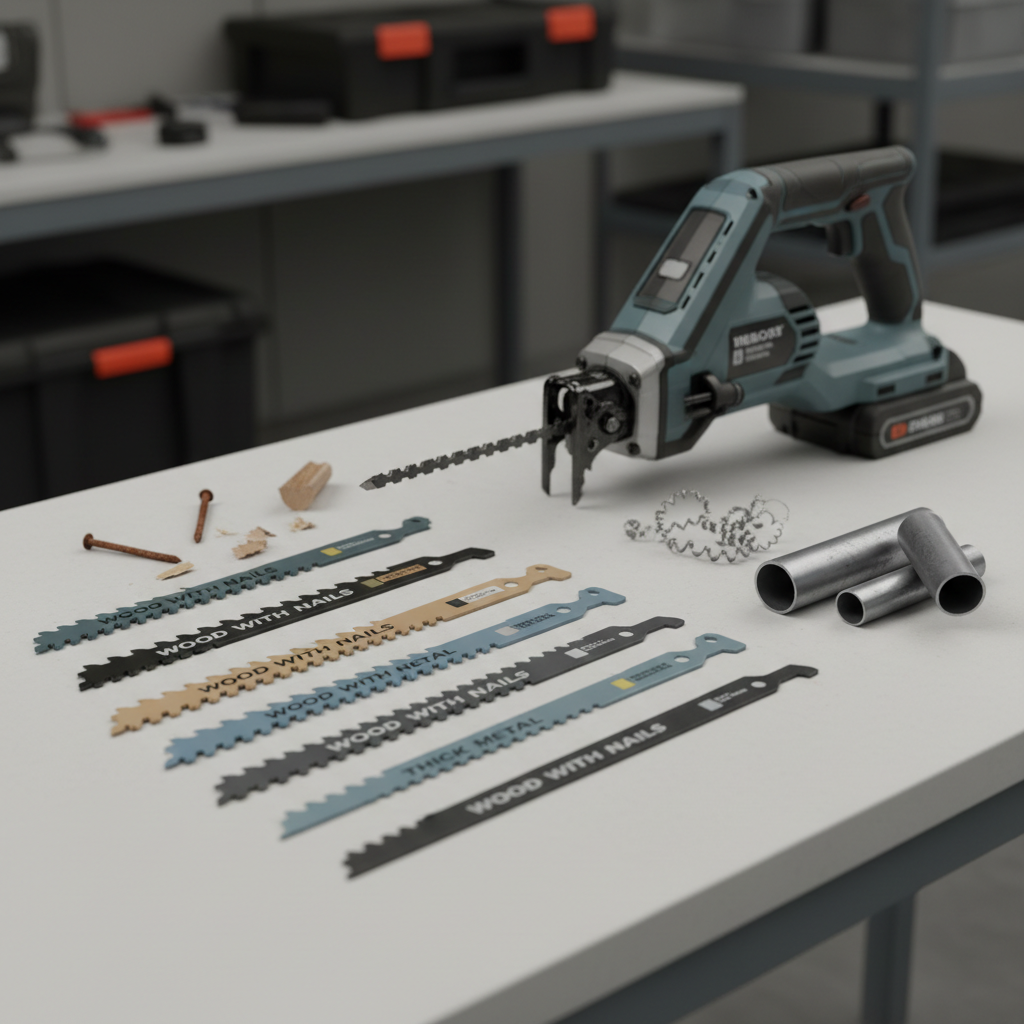Reciprocating saw blade selection for demolition: wood with nails and metal cutting blades