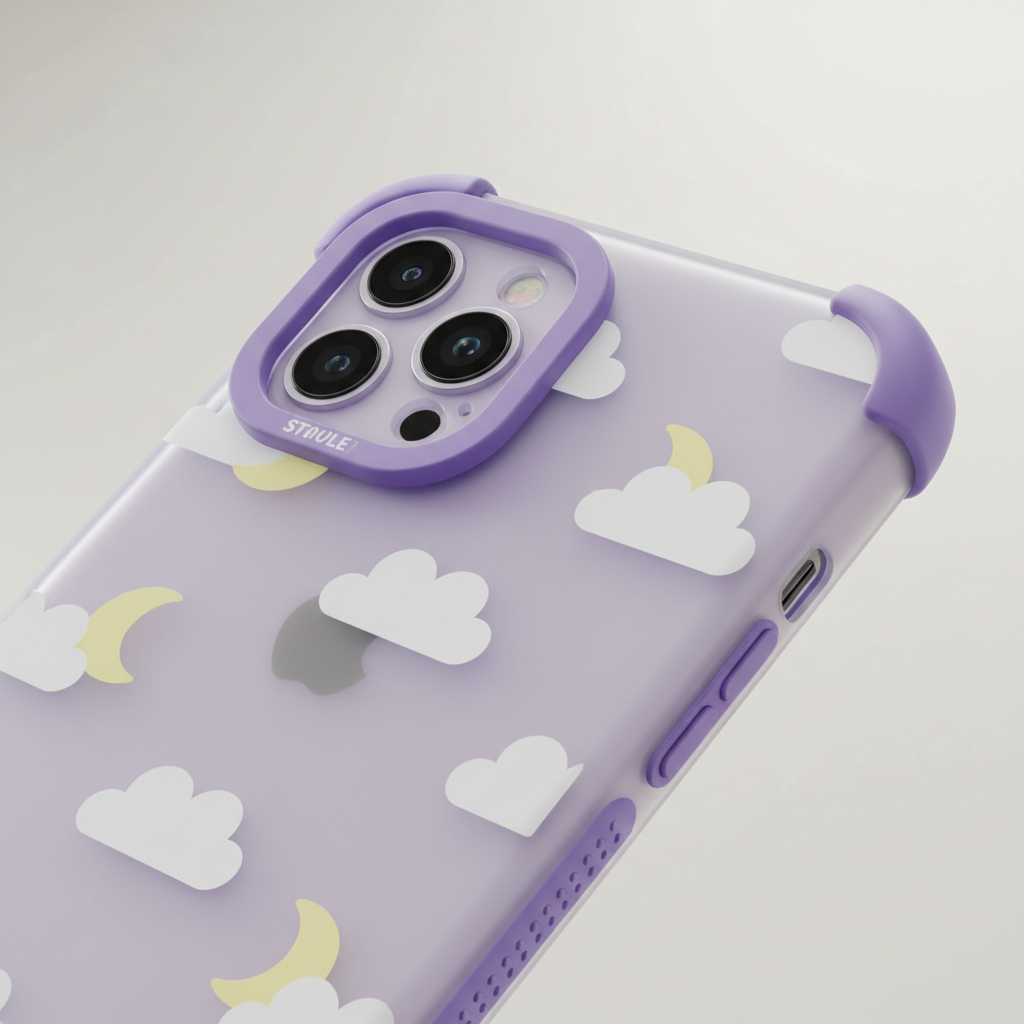 Phone case protection details like raised camera lip and reinforced corners