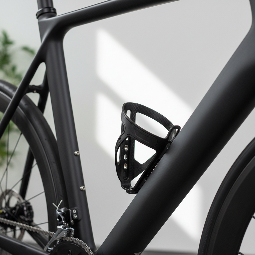Durable bike water bottle cage mounted on a road bike frame