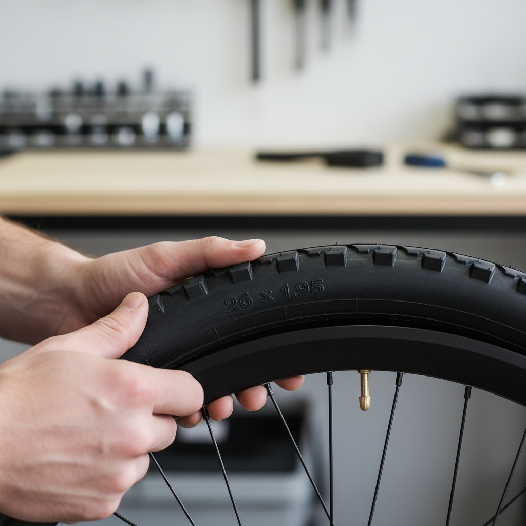 Checking 26 inch tire sidewall sizing and valve type before buying a tube