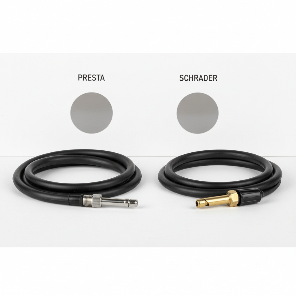 Different bike inner tube valve types Presta and Schrader for 26 inch wheels