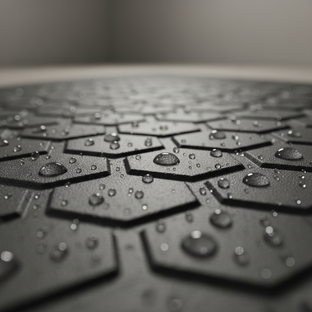 Close-up of indoor cycling mat texture showing grip and sweat resistance