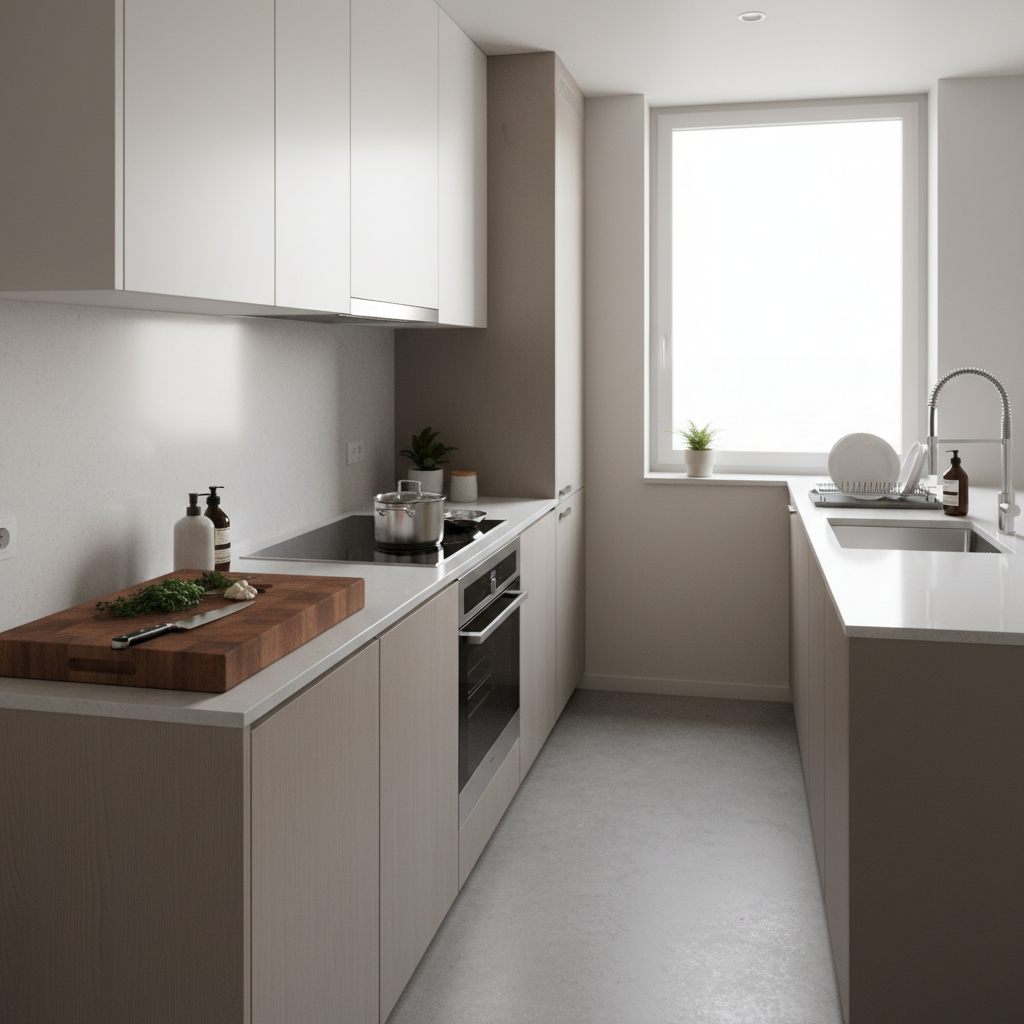 Small kitchen workflow zones with clear prep, cook, and clean areas