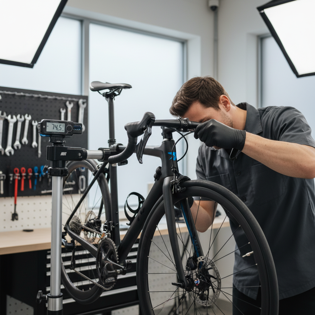 Bike fit adjustments for handlebar height and saddle angle to reduce hand pressure