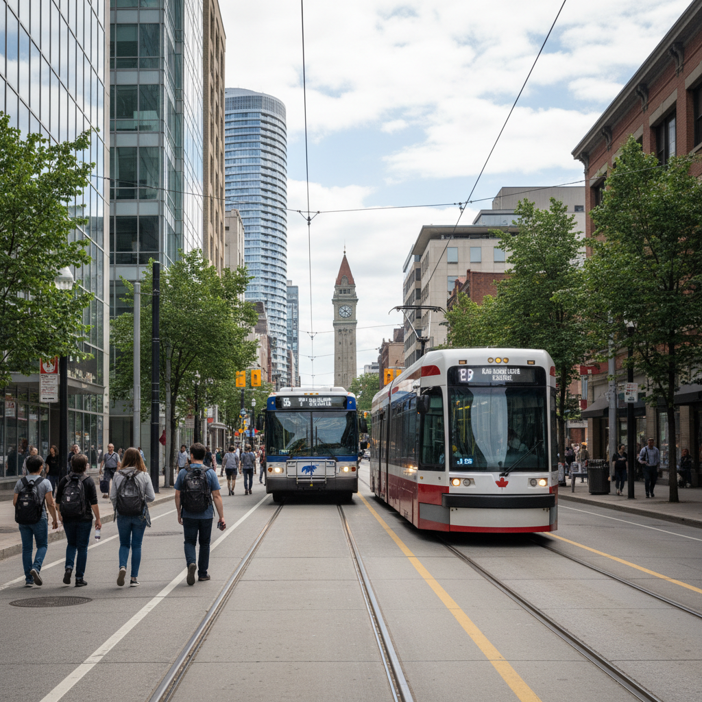 Public transit and budget transportation options in a Canadian city