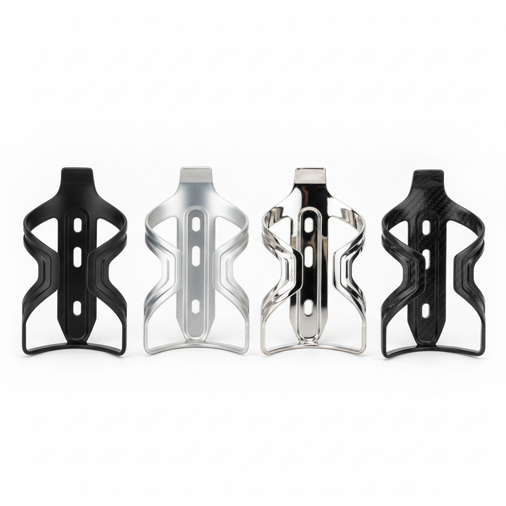 Comparison of bike bottle cage materials: composite, aluminum, steel, carbon