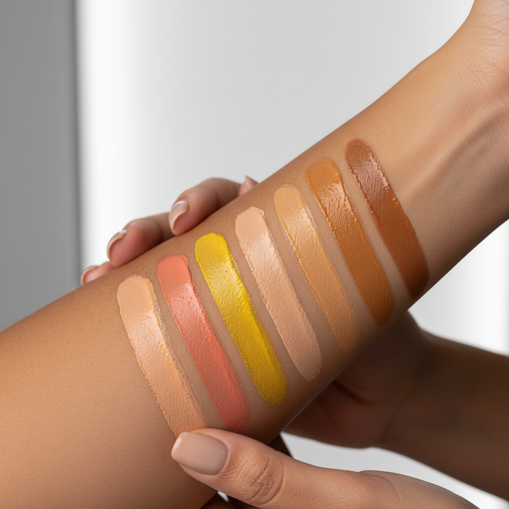 Shade matching concealer and corrector for dark circles undertones